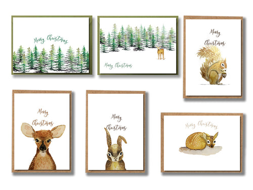 Forest Animals - Christmas Cards - Set of 12