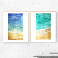 Load image into Gallery viewer, Abstract Watercolor Beach Scenes - Set of 2