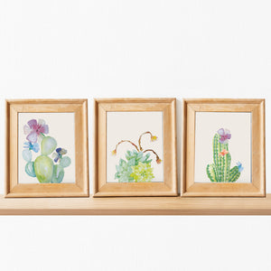 cactus wall art watercolor hand painted beautiful