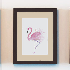 flamingo wall art watercolor prints hand painted
