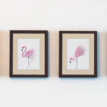 Load image into Gallery viewer, flamingo wall art watercolor prints hand painted 