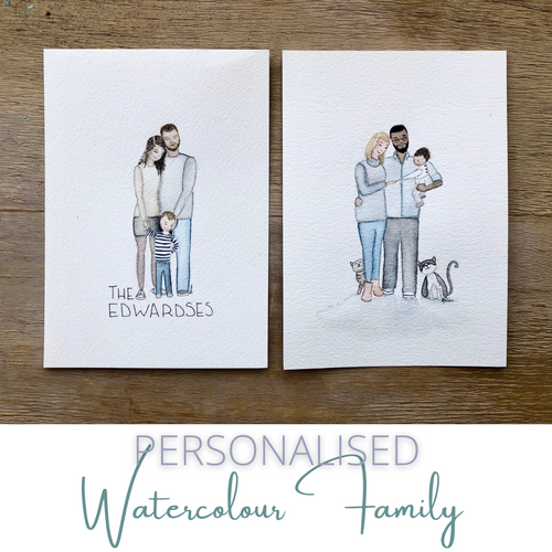 Personalised Watercolour Family - Original Painting