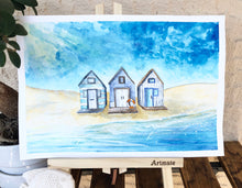 Load image into Gallery viewer, Blue Beach Huts