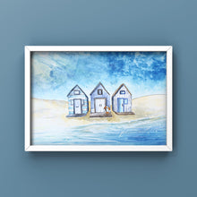 Load image into Gallery viewer, Blue Beach Huts