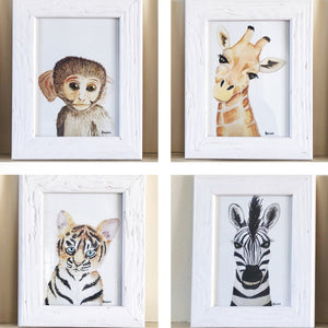 Safari Animal Portraits Set of 4