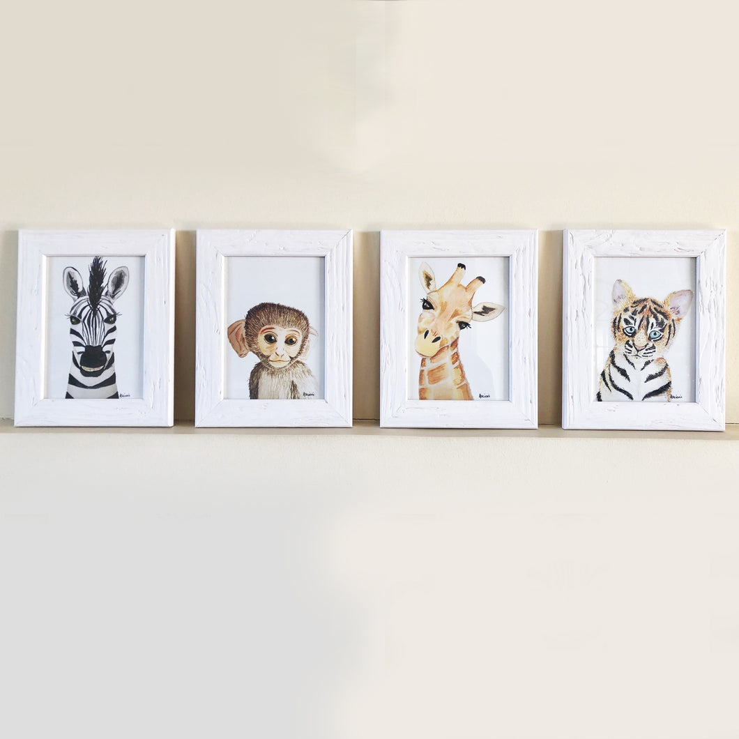 Safari Animal Portraits Set of 4