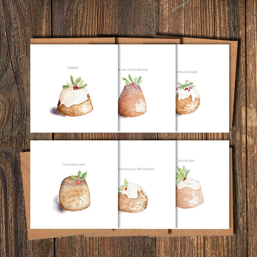 Christmas Puds - Christmas Cards - Set of 12